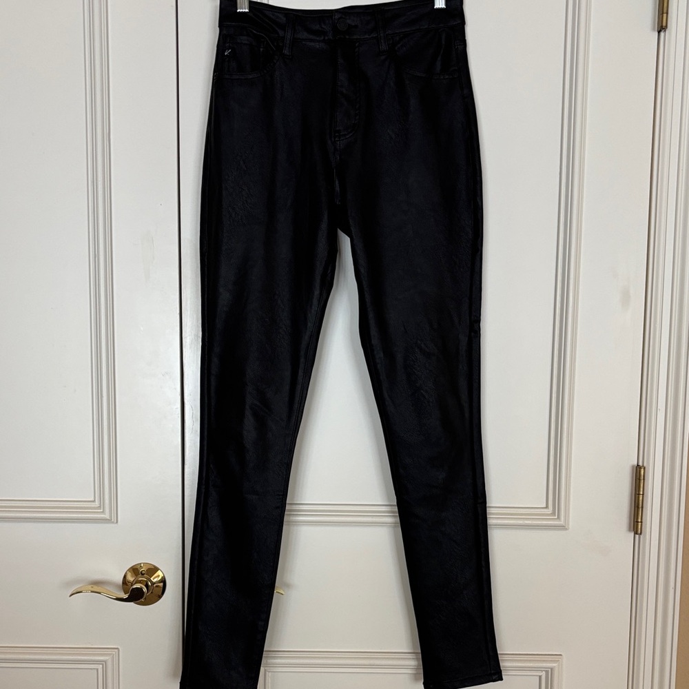 KanCan Black Faux Leather Skinny Jeans for Women